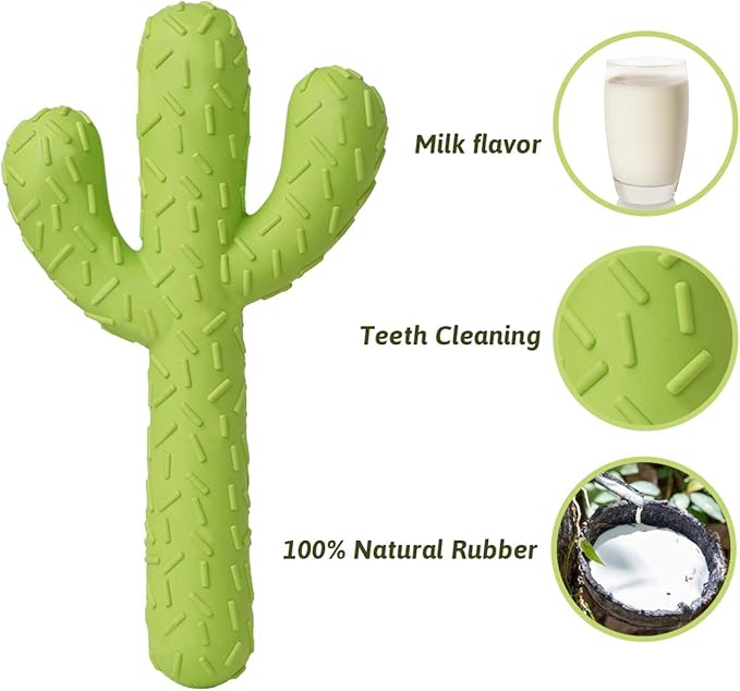 MewaJump Dog Chew Toys, Durable Rubber Dog Toys for Aggressive Chewers, Cactus Tough Toys for Training and Cleaning Teeth, Interactive Dog Toys for Medium/Large Dog