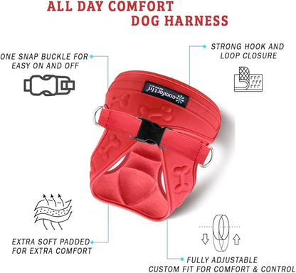 Comfort Fit All Weather Dog Harness No Pull Soft Padded Extra Comfort Step in Dog Harness with Adjustable Buckles Easy Control Vest Harness for Small Medium Large Dogs Inside Velvet Plush