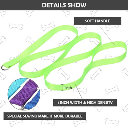 HOMIMP Slip Lead Dog Leash 6 FT- 8 PCS Bulk Colors Kennel Control Leashes for Small Medium Large Dogs Puppy Animal Rescue, Grooming - Heavy Duty Strong Nylon 6 Foot Long for Shelter, Vet, Training