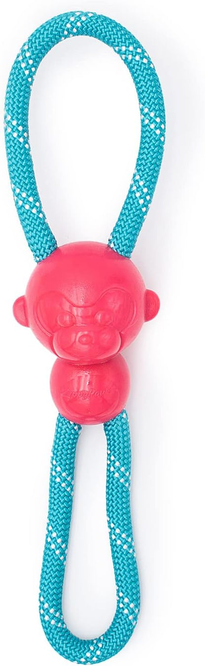 ZippyPaws - RopeTugz Pink Aggressive Chewers Dog Toy - Durable Rope, Squeaky Chew Toy, Perfect for Tug of War, Suitable for Small, Medium, and Large Breeds - Machine Washable