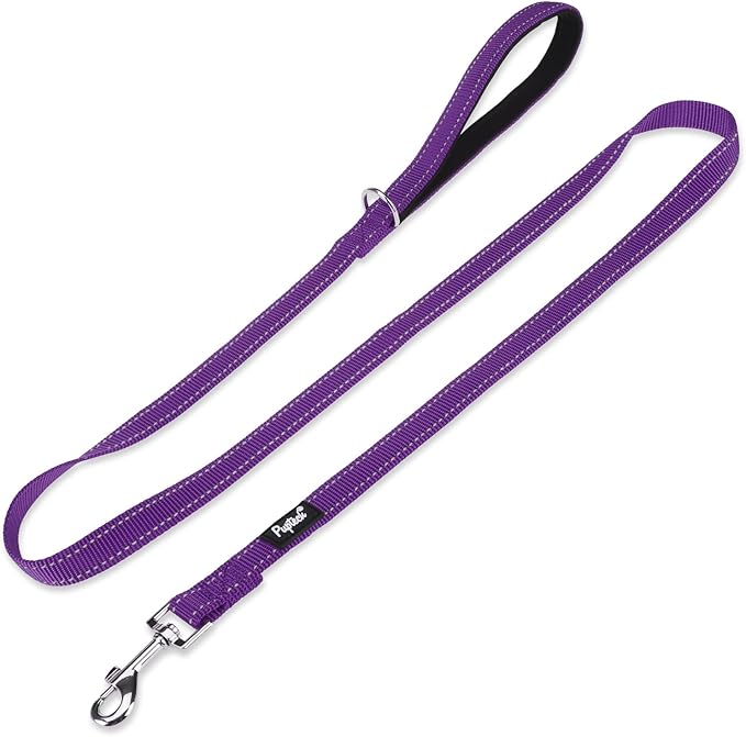 PUPTECK Reflective Dog Leash with Comfortable Padded Handle Durable Nylon Dog Lead for Small Medium and Large Dogs Cats Walking Running Training Outside, Purple