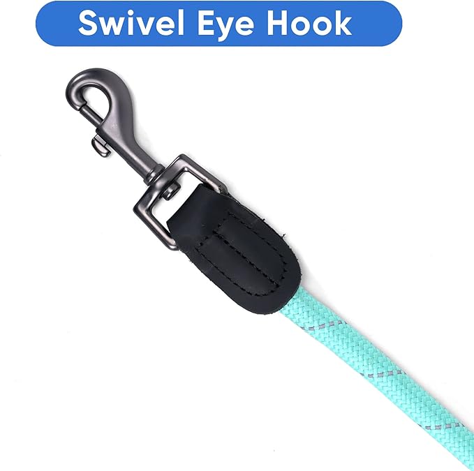 Pawtitas 6FT Training Dog Leash Durable Medium Rope Leash for Dogs Premium Quality Heavy Duty Rope Lead Strong and Comfortable - Teal Puppy Leash