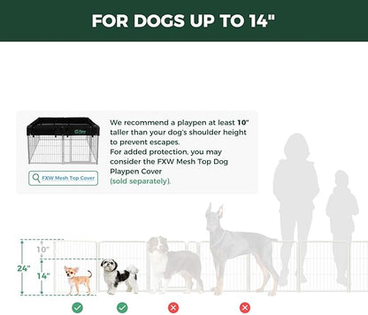 FXW Homeplus Unleashed Indoor Dog Playpen - Stress-Free and Safe Play, Heavy Duty 24 Inch 32 Panels Dog Pen for Puppy and Small Dogs, White│Patented