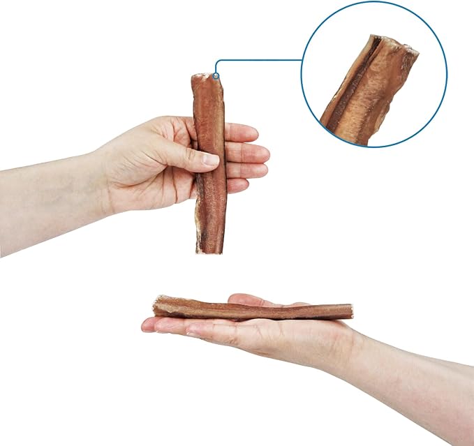 GigaBite Single Ingredient All Natural Free Range Bully Treats and Chews - Bully Sticks/Bladder Sticks/Beef Esophagus by Best Pet Supplies - Esophagus Sticks (6 Inch), Pack of 35
