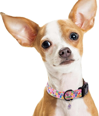 Faygarsle Dog Collar for Small Medium Large Dogs Cute Puppy Collars for Female Dogs Floral Patterned Pet Collars for Summer Spring Wedding Puppy Necklace Girl Dog Collar L