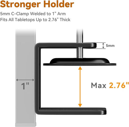 Dog Grooming Arm for Table, S Size, Adjustable 42" Height & 35"–44" Width, H-Shape Stable Grooming Stand, Clamp Fits up to 2.76", with Hammock & 2 Nooses for Home Grooming & Nail Trimming