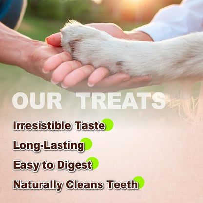 A Freschi srl Turkey Tendons for Dogs, Long-Lasting, Hypoallergenic Rawhide Alternative, Human Grade, Healthy Puppy Chews, Natural Dog Treats for Small Dogs, Lollipop (S), 40 Count Box