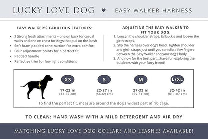Lucky Love Dog No Pull Dog Harness, Adjustable and Easy to Walk, Cute Patterned Harness for Large Male & Female Dogs - Ladybird, Large
