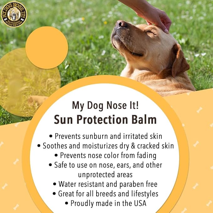 Moisturizing Sun Protection Balm for Dogs Noses - Protect Your Dog from Harmful UVA/UVB Rays (2.75oz)