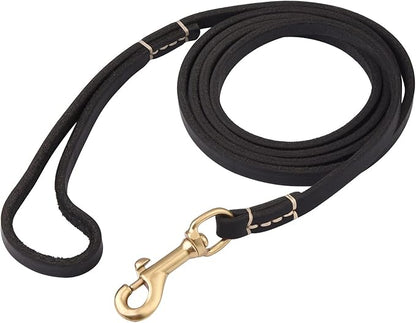 Dog Leash, 4ft 5ft 6ft Geniune Leather Dog Leash for Small Dogs, Dog Training Walking Running Black