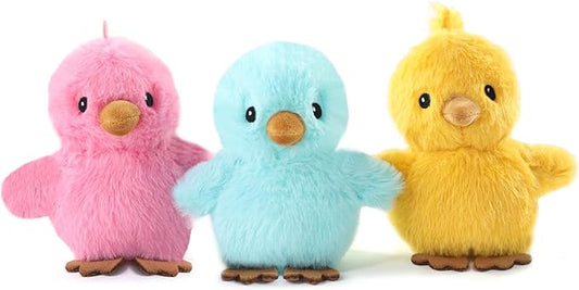 Sew Butiful 3PCS 6'' Squeak Plush Toy, Funny Animal Sets Pet Interactive Play for Small,Medium Dogs Assorted Color