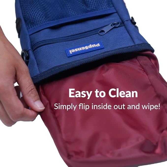 PupSensei Dog Treat Pouch for Training – Magnetic Dog Treat Bag with Belt Clip & Poop Bag Dispenser – Hands Free Carry Pouch with Auto-Close Access & Shoulder Strap – Durable Pet Gear – Navy Blue