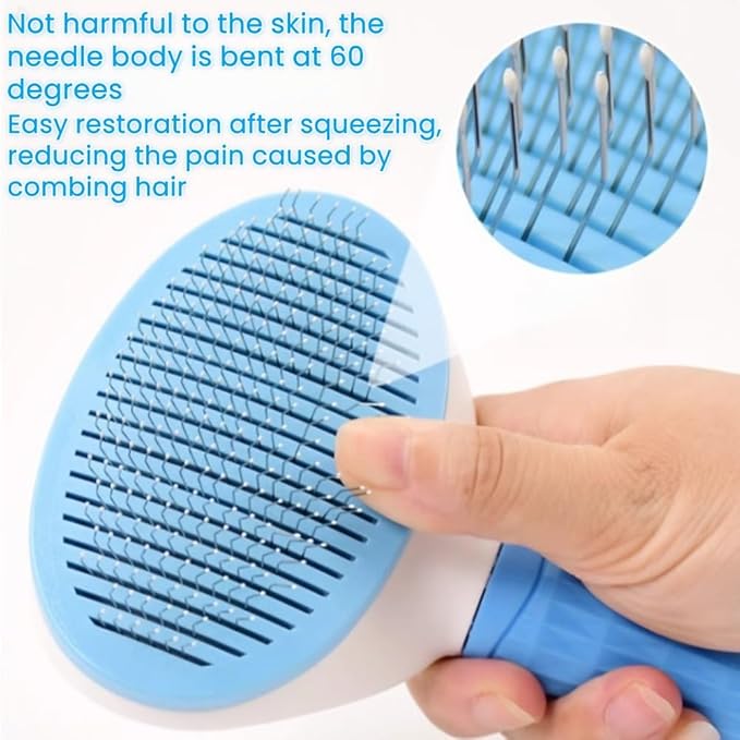 JRKOETY Cat Brush Self Cleaning, Ergonomic Handle,Slicker Cat Brush with Release Button,Tool Suitable for Cats and Dogs Pet Hair Cleaner, Easy to Remove Loose Undercoat ﻿ ﻿