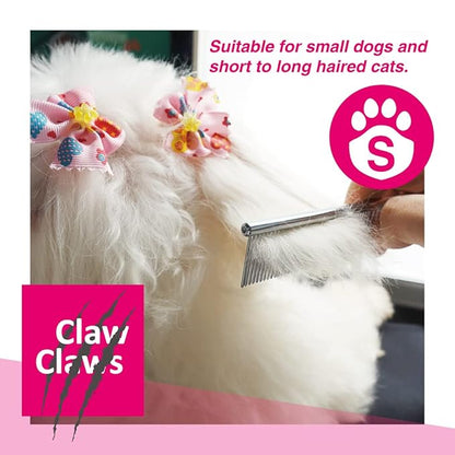 Claw Claws 6.1" Comb with Rounded Ends Spine, Pet Comb for Professional Groomer Tool, for Short to Medium Haired Dog, Cat and other pets.