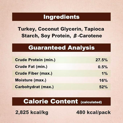 A Freschi srl Natural Turkey Treats, Hexagonal Shape, USA-Sourced Trukey, All-Natural, Hypoallergenic, Low-Fat, Healthy & Easily Digestible, Puppy & Training Snack & Small Dogs, Star Bites 6 oz