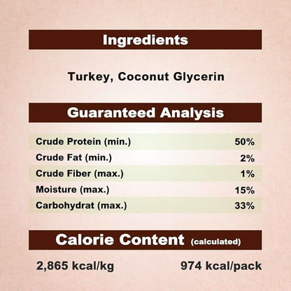 A Freschi srl Natural Turkey Dog Treats, USA-Sourced Trukey, All-Natural, Hypoallergenic, High-Protein, Low-Fat, Healthy & Easily Digestible, Dog Snack, Jerky 12 oz