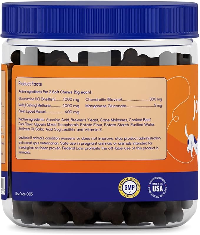 PupGrade Joint Support Supplement for Dogs - Natural Glucosamine Chondroitin with MSM - Hip & Joint Pain Relief - Recommended for Hip Dysplasia, Arthritis & Joint Disease - USA Tested - 360 Chews