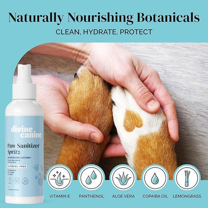 Dog Paw Cleaner - 5.1 Fl Oz of Alcohol Free Paw Cleansing Spray - Made with Coconut, Aloe, Copaiba Oil, and Lemongrass Oil to Nourish and Clean Paws - Made in The USA