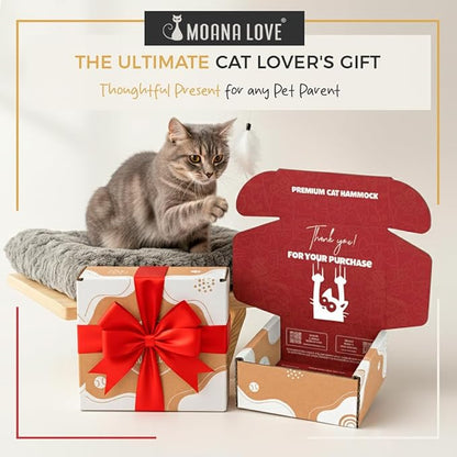 Moana Love Cat Window Bed - Cozy Window Perch for Cats Inside - Stylish Cat Furniture with Soft Cushion, Perfect Kitten Bed & Cama para Gatos for Sunbathing, Hamaca para Gatos