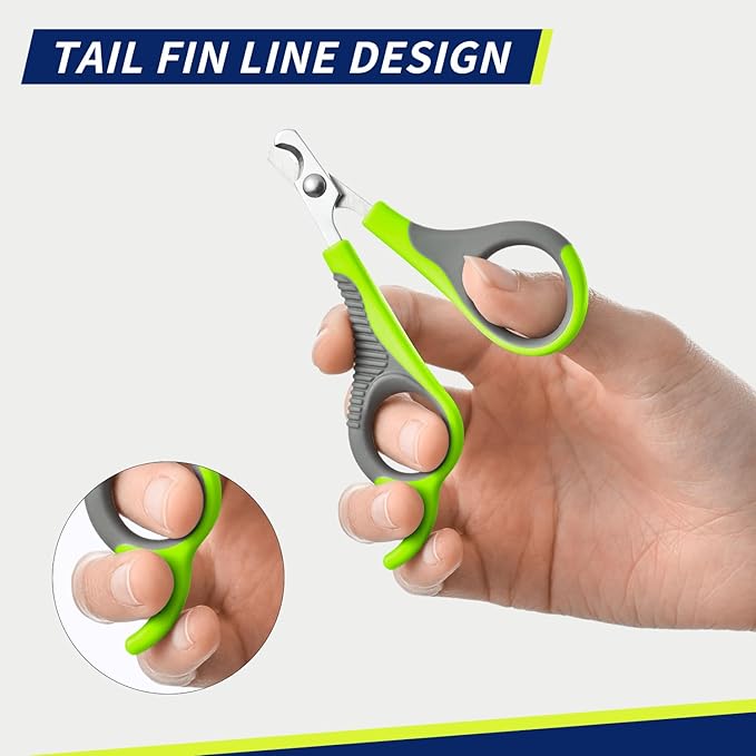WePet Pet Nail Clippers U07.2, Professional Claw Trimmer, Scissor for Cats, Puppies, Kittens, Hamsters, Rabbits and Small Animals, Sharp, Safe, Small, Green/Grey