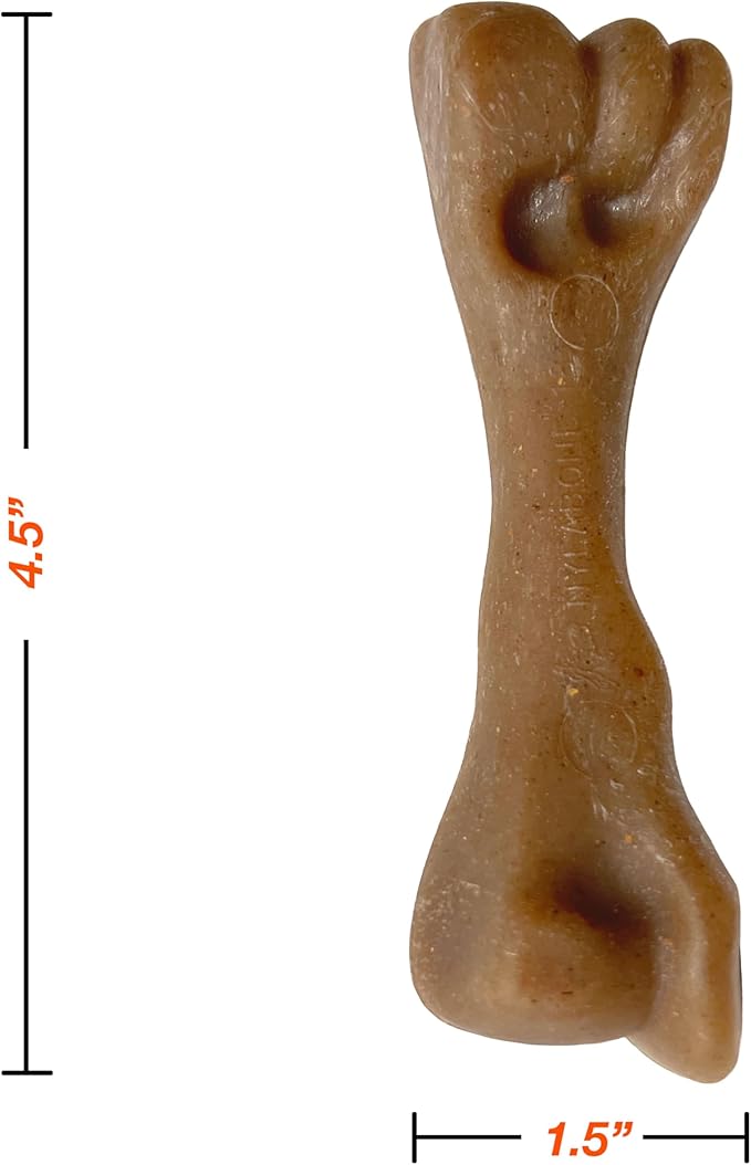 Nylabone Femur Bone Strong Chew Toy for Dogs Made with Real Bison & Venison, Durable Dog Chew Bones for Aggressive Chewers, Long-Lasting Flavor Keeps Dogs Busy, Small Dog Toys - Up to 25 lbs, 1 Count