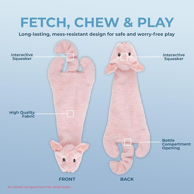 Best Pet Supplies Squeaky Dog Toys with Soft Durable Fabric for Small, Medium and Large Pets Interactive Toy for Indoor Play, Supports Active Biting and Play - Pig, Medium