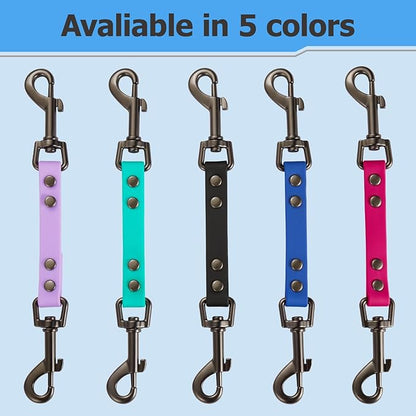 Dog Safety Collar Clip – Waterproof Backup Connector with Dual Hooks for Harness and Collar | Leash Safety Attachment for Training & Walking (Blue, 9 inch)