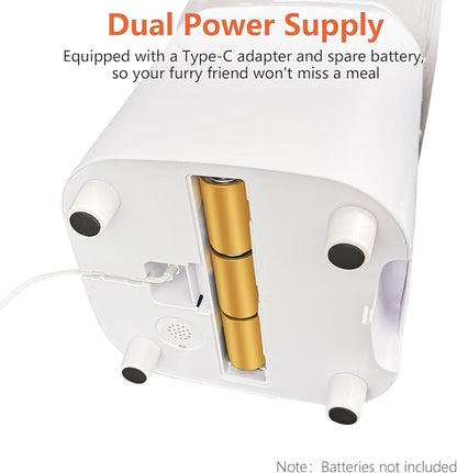 Gzenlos Automatic Cat Feeder, 5L Timed Cat Food Dispenser with Programmable Portion Control, Pet Feeder up to 9 Meals per Day for 2 Cats, Automatic Pet Feeder for Small Dogs Indoor(Botton)