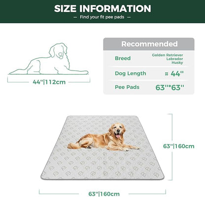 FXW Washable Pee Pads for Dogs, Puppy Pads with Super Absorbent, Specifically Designed for FXW Rollick/Homeplus 24inch 8 Panels Dog Playpen, 63" Square, Khaki, 1 Pack