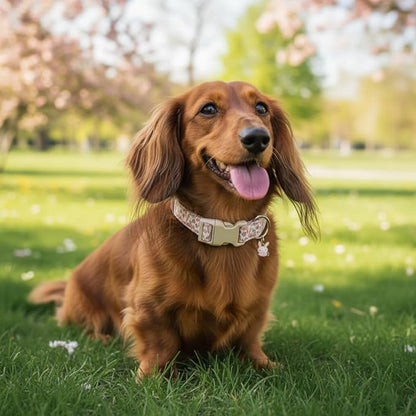Small Dog Collar, Cute Spring Pattern for Small Dogs, Cute Dog Collar, S