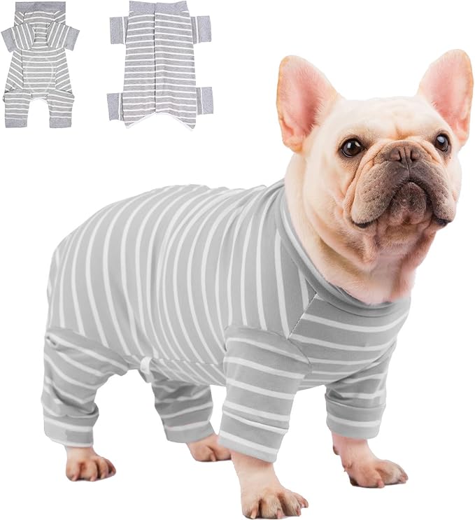 AOKAZI Dog Surgery Recovery Suit, Puppy Cat Onesie for Shedding Skin Disease Wound Protection, Medical Pet Surgical Suit w/Long Sleeve, Dog Pajamas (Grey, X-Large)