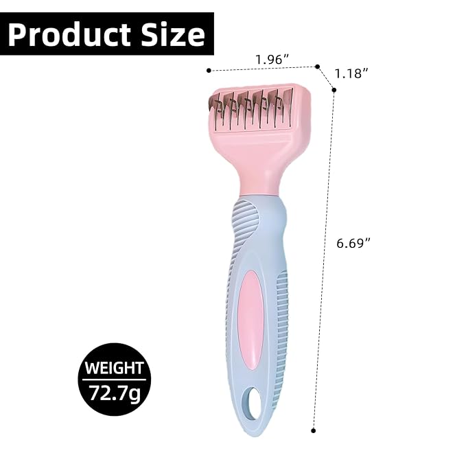 HOP Home of Paws Professional Pet Dematting Comb for Dogs and Cats, Stainless Steel Rounded Teeth, Gentle Knot and Tangle Removal Tool, Grooming Supplies
