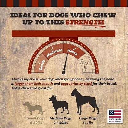THE COUNTRY BUTCHER Giant Dog Bone for Aggressive Chewers, Large and Medium Breed Dog Treat, Natural, Tough, Chew Toy, Made in The USA, 1 Count
