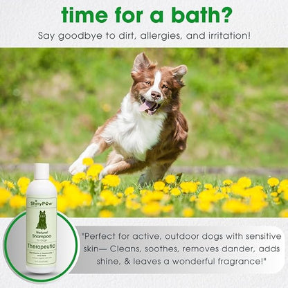 Shiny Paw Dog Shampoo Itchy Skin Relief 16 oz | Hypoallergenic Dog Wash | Eucalyptus, Chamomile & Aloe Vera | Dog Shampoo Sensitive Skin & Smelly Dogs | Made in USA