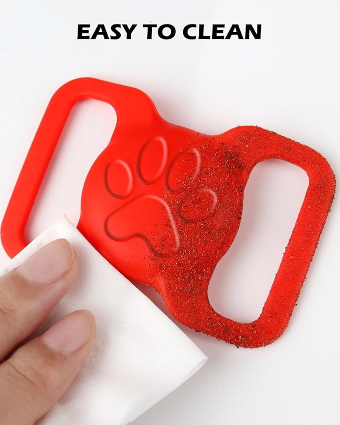 Dynmeow Dog Cat Collar Holder Compatible with Airtag, Anti-Lost Silcione Holder for 1.2 and 1.5 inch Wide Collar, Red, L(1 Pack)
