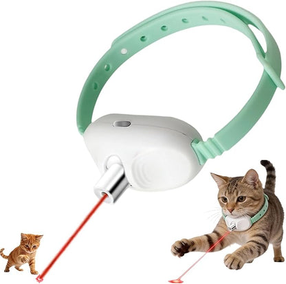 Walfront Automatic Interactive Cat Toy for Indoor Cats, USB Rechargeable Adjustable Height 9.1–13.4in with 2 Modes & 41° Angle, Hands-Free Chase Play for Kittens & Adult Cats, Fun Exercise-Green