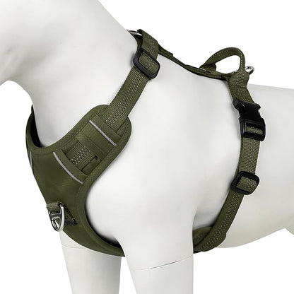 Plutus Pet No Pull Dog Harness, Reflective Adjustable Dog Vest Harness with Handle, Escape Proof, Soft Padded for Small Medium Large Dogs (Ranger Green, S)