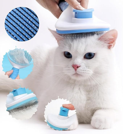 JRKOETY Cat Brush Self Cleaning, Ergonomic Handle,Slicker Cat Brush with Release Button,Tool Suitable for Cats and Dogs Pet Hair Cleaner, Easy to Remove Loose Undercoat ﻿ ﻿
