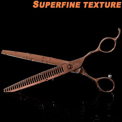 High-end Professional Dog Grooming Thinning Scissors Teeth Cutting Blending Shears Pet Texturizing Shears 7.5 Inch Extremely Very Sharp Stainless Steel Alloy For Cat Other Animals Groomer