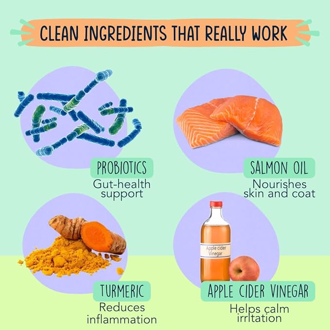 Dog Allergy Relief Chews for Itchy Skin - Stop Paw Licking, Itchy Ears, Support Seasonal Allergy - with Probiotics and Salmon Oil - 120 Count - Bacon Flavor
