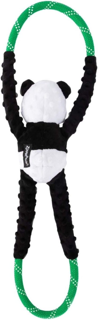 ZippyPaws - RopeTugz Panda Dog Toy - Durable Rope, Squeaky Chew Toy, Perfect for Tug of War, Suitable for Small, Medium, and Large Breeds - Machine Washable