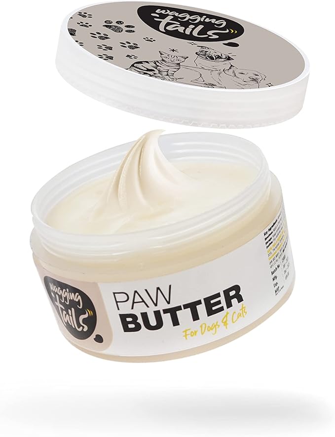 Wagging Tails 6-in-1 Paw Butter 1.76 fl oz for Dogs & Cats | Made with Natural Ingredients Turmeric Extracts, Shea Butter, Bees Wax, | Heals Cracked Paws, Elbows & Dry Itchy Snout