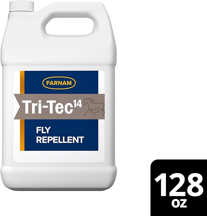 Farnam Tri-Tec 14 Fly Spray for Horses – Long-Lasting Insect Repellent Kills and Repels Flies, Gnats, Ticks & Mosquitoes, Conditions Coat – Up to 14 Days Protection – 128 oz