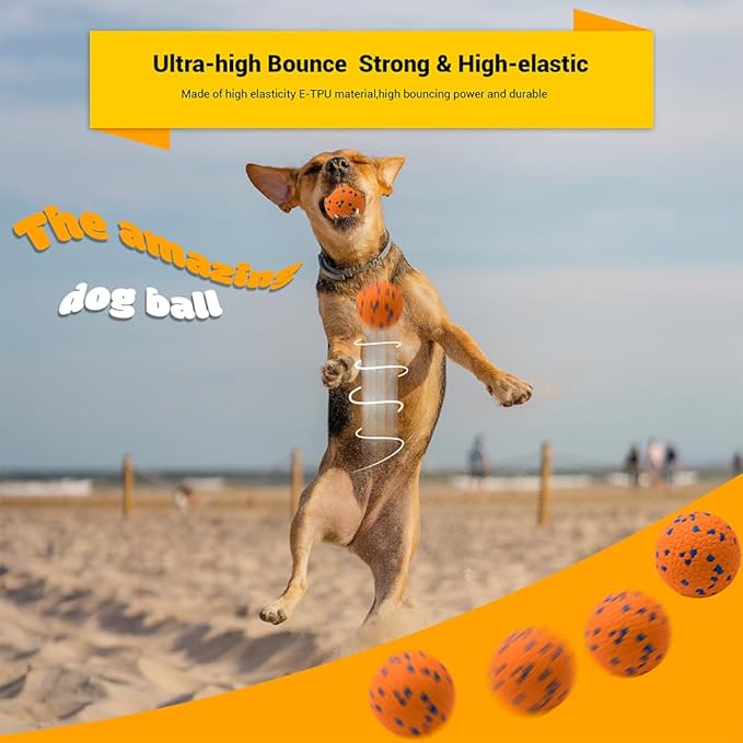 LIEVUIKEN Dog Balls Toys for Aggressive Chewers, Indestructible Durable Bouncy Floating Balls for Dogs to Fetch, Durable Solid Rubber Ball for Training Dog(2 Pack)