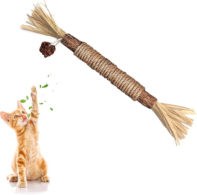 GBSYU 1 Pack Silvervine Cat Toy, Silvervines Sticks Cat Toys for Indoor Cats, Cat & Kitten Chew Toys for Aggressive Chewers, Cat Dental Toy for Kitten Teeth Cleaning, Matatabi Silvervine for Cats
