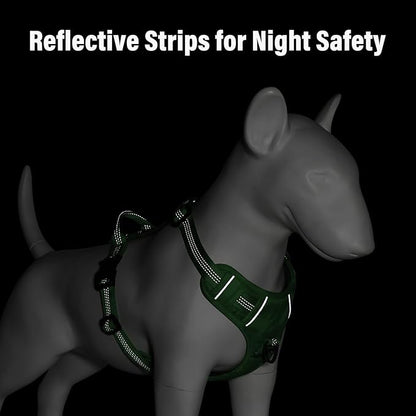 Plutus Pet No Pull Dog Harness, Reflective Adjustable Dog Vest Harness with Handle, Escape Proof, Soft Padded for Small Medium Large Dogs (Green, XS)