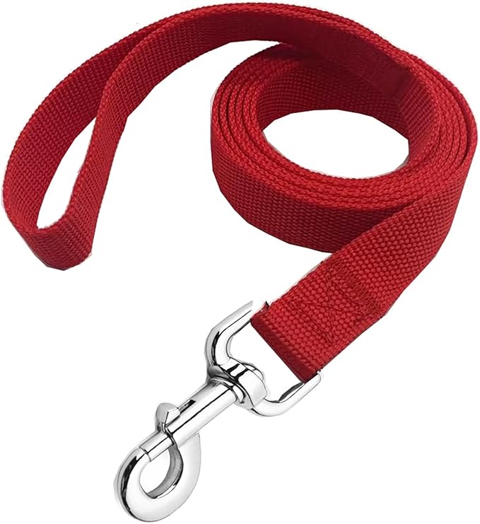 Strong Nylon Dog Leash, 4FT/ 5 FT/ 6FT Dog Leashes for Medium Large Dogs(5FT, Red)