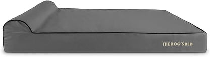 The Dog’s Bed Orthopedic Headrest Dog Bed XXL Grey/Black, Memory Foam, Pain Relief for Arthritis, Hip & Elbow Dysplasia, Post Surgery, Lameness, Waterproof Washable Cover, Veterinary Approved