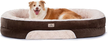 PetFun Orthopedic Dog Bed Couch for Large Sized Pets with Egg Foam Support, Four-Sided Bolster Cushions, Soft Tear-Resistant Fabric, and Removable Machine Washable Plush Cover