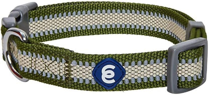 Blueberry Pet Essentials Matching Large Dog Collar | Adjustable Classic Solid Color Nylon Dog Collars for Large Dogs | Reflective Dark Olive Dog Collar for Large Dogs